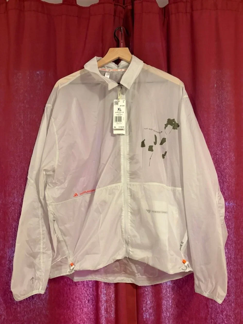 Adidas Adi 365 X H.Koumori Running Coach Jacket White mens size XL JM1206